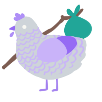 A mist and lilac chicken with a lace pattern