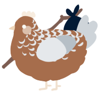A brown and mist chicken with a half-lace pattern