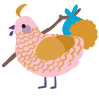 A rose and orange chicken with a lace pattern