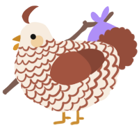A cream and russet chicken with a lace pattern