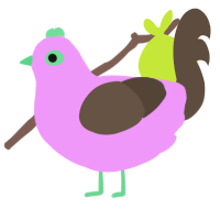 Cora, a lavender and bark chicken