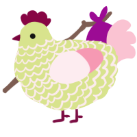 A lemon and rose chicken with a lace pattern