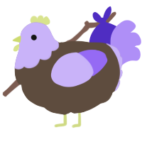 A bark and lilac chicken with a head pattern