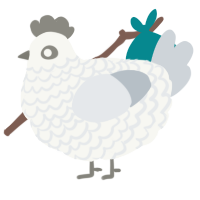 A white and mist chicken with a lace pattern