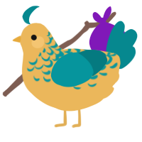 A honey and teal chicken with a half-lace pattern