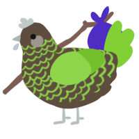 A bark and grass chicken with a lace pattern