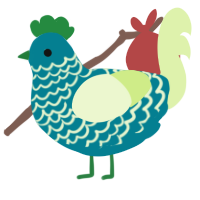 A sea and apple chicken with a lace pattern