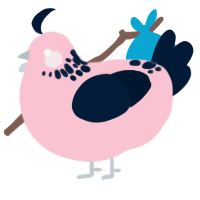 A rose and tumblr chicken with a neck-speckle pattern