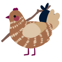 A brown and beige chicken with a bar pattern