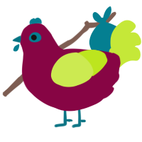 babiets, a maroon and lime chicken