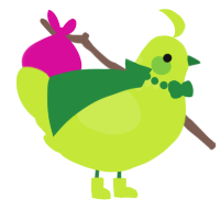 A lime chicken with a neck-speckle pattern