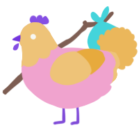 A pink and honey chicken with a head pattern