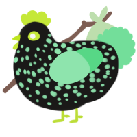A sable and spring chicken with a speckle pattern