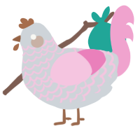 A mist and pink chicken with a lace pattern