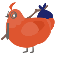 CAR, a vermilion chicken with a head pattern