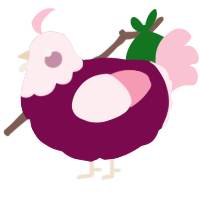 A wine and rose chicken with a head pattern