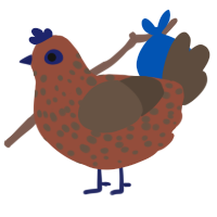 A russet and bark chicken with a speckle pattern
