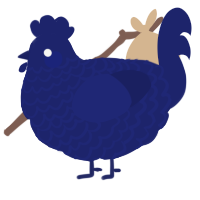 A navy chicken with a lace pattern
