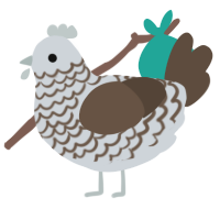 A mist and bark chicken with a lace pattern