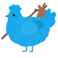 A sky chicken with a lace pattern