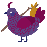 A overcast and wine chicken with a lace pattern
