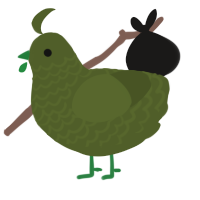 A olive chicken with a lace pattern