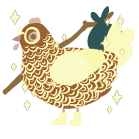 Atrocious Wagyu, a russet and white chicken with a double-lace pattern