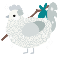 A white and silver chicken with a double-lace pattern