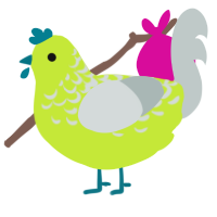 Lime Ginger Slushy, a lime and silver chicken with a half-lace pattern