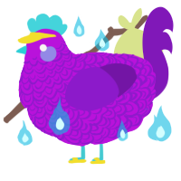Area 52, a amethyst and violet chicken with a double-lace pattern