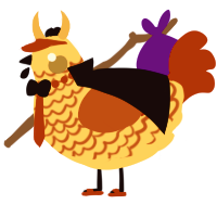 A honey and vermilion chicken with a lace pattern