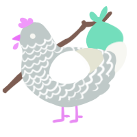 A silver and white chicken with a lace pattern