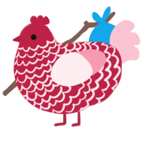 Spicy Candy Cane, a crimson and rose chicken with a lace pattern