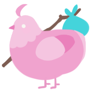 A pink chicken with a head pattern