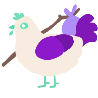 A cream and violet chicken
