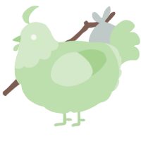 A gluppy chicken with a head pattern