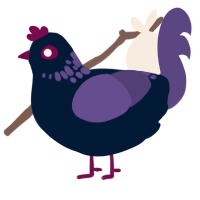 A tumblr and overcast chicken with a neck-speckle pattern