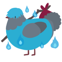 A aqua and ash chicken with a head pattern