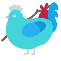 A aqua and sky chicken