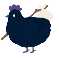 A tumblr chicken with a speckle pattern