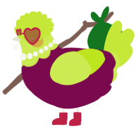 A wine and lime chicken with a head pattern