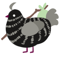 A sable and ash chicken with a bar pattern