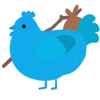 A sky and cerulean chicken with a lace pattern