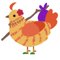 A honey and vermilion chicken with a bar pattern