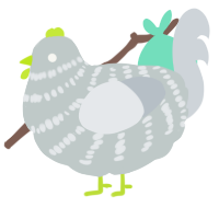 A silver and mist chicken with a bar pattern