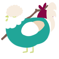 A turquoise and cream chicken with a head pattern
