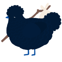 A tumblr chicken with a lace pattern
