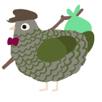 A ash and olive chicken with a lace pattern