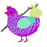 Colorcast, a amethyst and mint chicken with a lace pattern