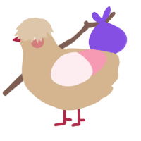 A beige and rose chicken